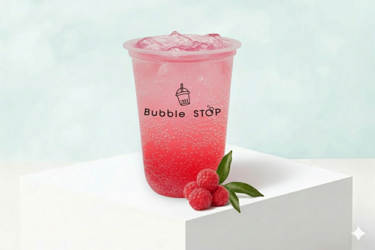 Raspberry fizz mojito